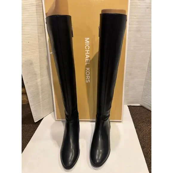 Michael Kors womens Bromley Flat Boot size 6 black knee- high boots - Picture 8 of 11